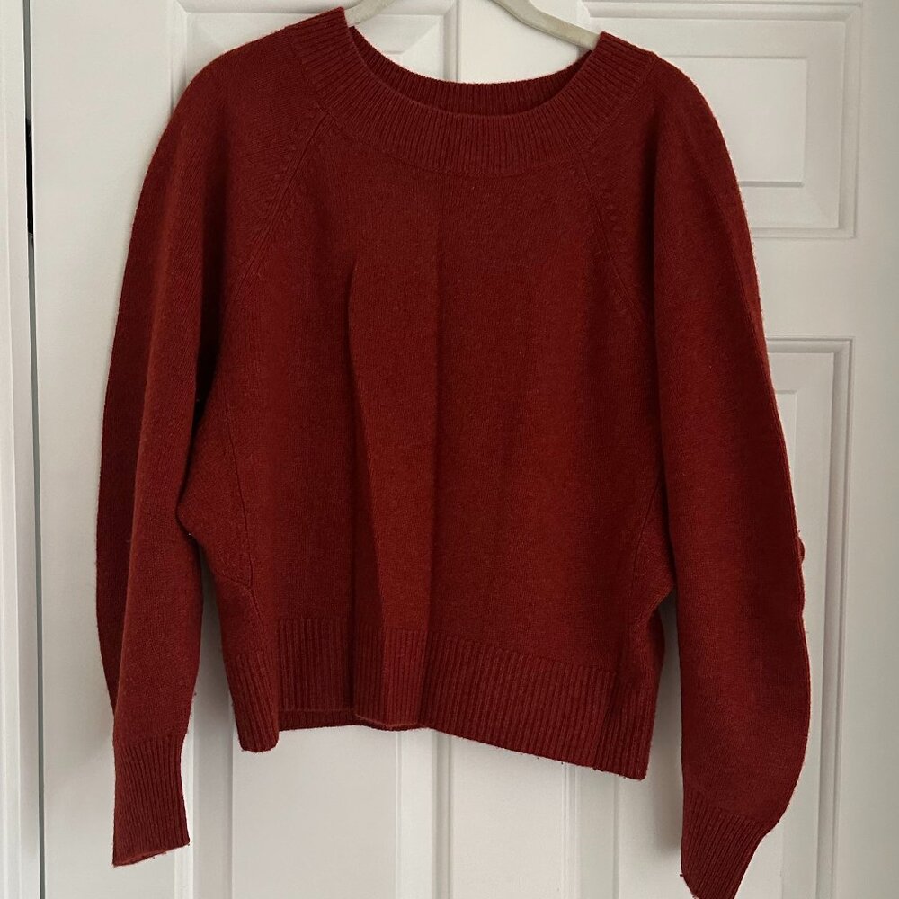 VINCE Raglan Dolman Sleeve Sweater In Redwood Cashmere Wool